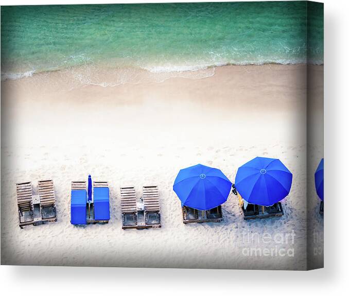Blue Canvas Print featuring the photograph Beach Relax by Scott and Dixie Wiley