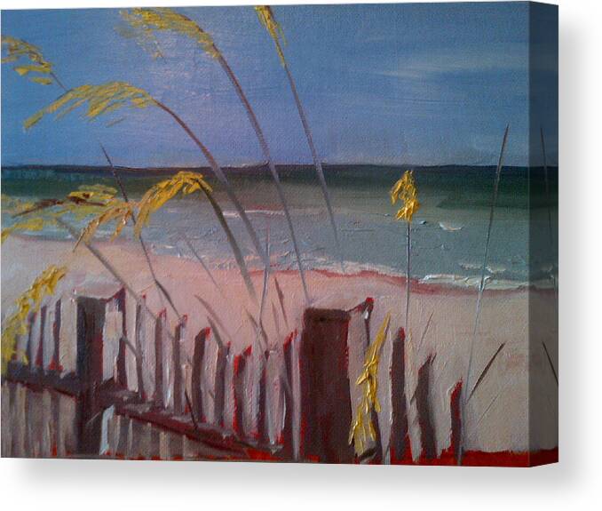 Beach Canvas Print featuring the painting Beach by Sheila Romard