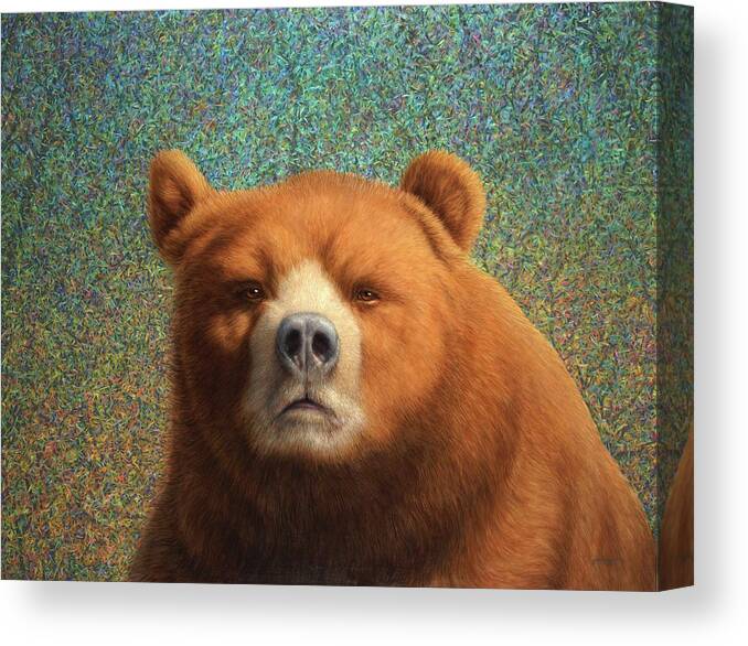 Bear Canvas Print featuring the painting Bearish by James W Johnson