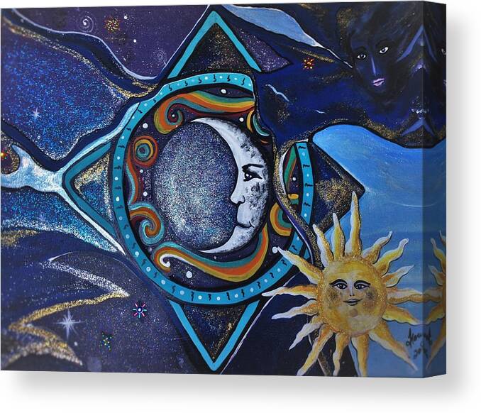 Sun Canvas Print featuring the painting Beautiful Nightmare by Tracy Mcdurmon