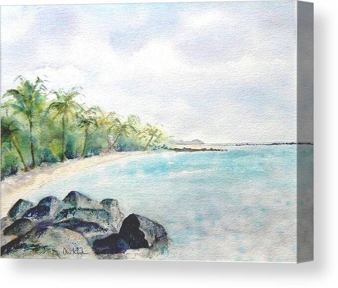 Tortola Canvas Print featuring the painting Beef Island Lagoon by Diane Kirk