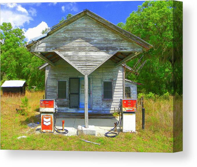 Old Gas Station Canvas Print featuring the photograph Before Ethanol by Sheri McLeroy