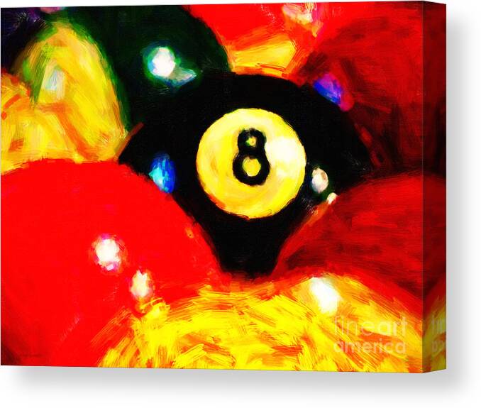 Billiard Canvas Print featuring the photograph Behind The Eight Ball by Wingsdomain Art and Photography