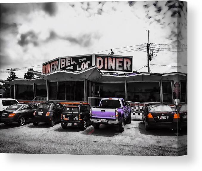 Diner Canvas Print featuring the photograph Bel-Loc Diner by Chris Montcalmo