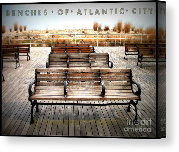 Atlantic City Canvas Print featuring the photograph Benches of Atlantic City by Irene Czys