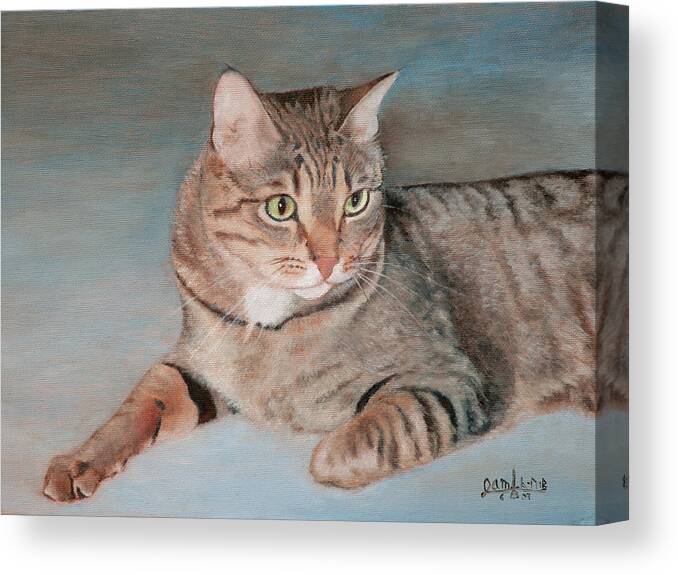 Cat Canvas Print featuring the painting Bengal Cat by Joshua Martin