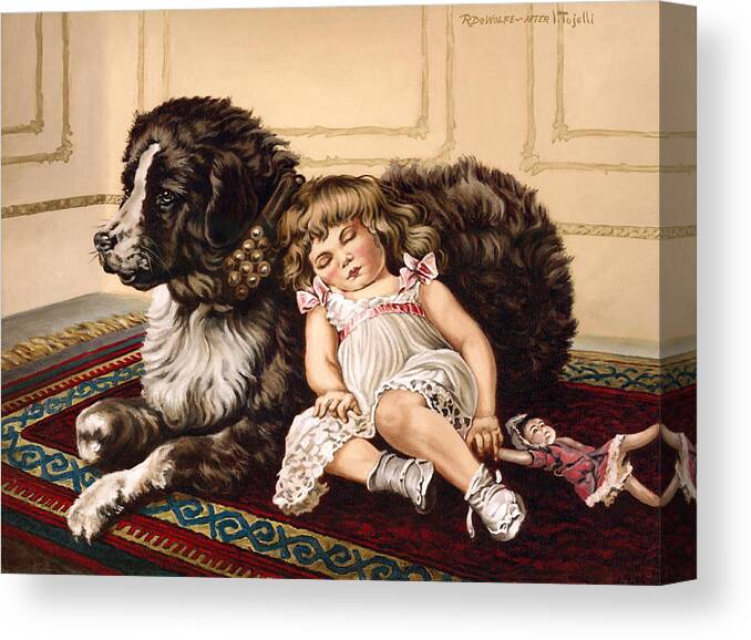 Victorian Canvas Print featuring the painting Best Friends by Richard De Wolfe