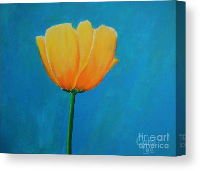 Tulip Canvas Print featuring the painting Big Yellow Tulip by Cami Lee