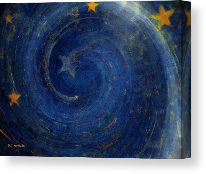 Stars Canvas Print featuring the painting Birthed in Stars by RC DeWinter