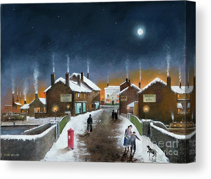 England Canvas Print featuring the painting Black Country Winter - England by Ken Wood