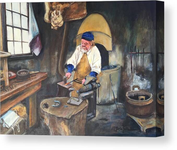 Tools Canvas Print featuring the painting Blacksmith by Gloria Smith