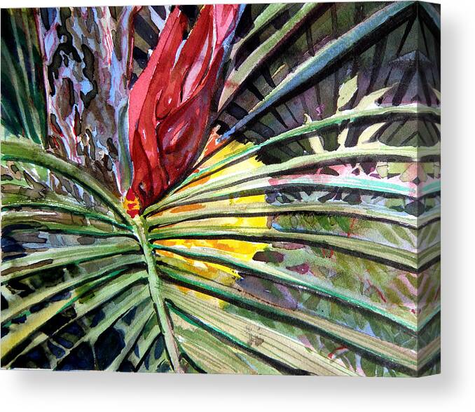 Palm Canvas Print featuring the painting Blue Jungle by Mindy Newman