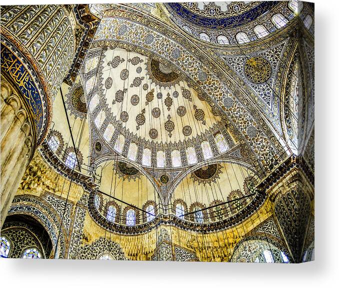 Mosque Canvas Print featuring the photograph Blue Mosque I Istanbul by Sally Ross
