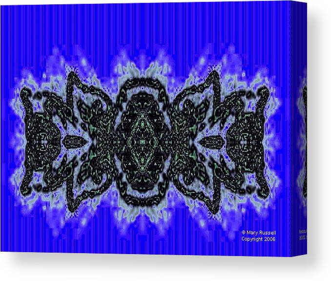 Blue Canvas Print featuring the digital art Blue Rug by Mary Russell