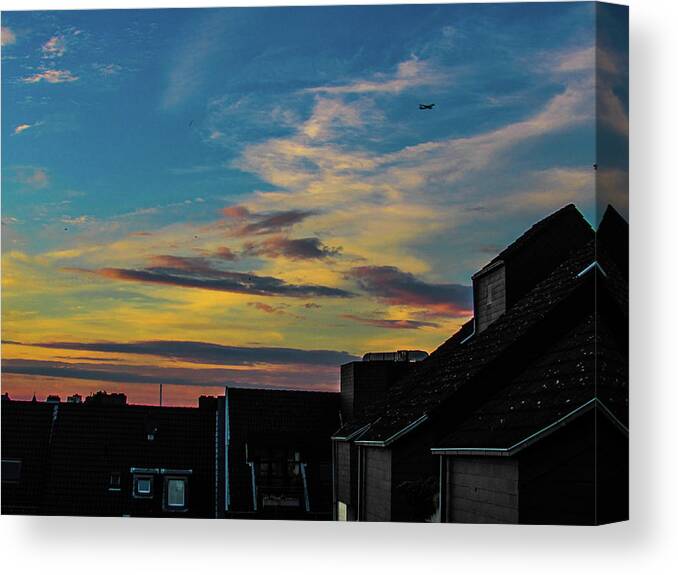 Sunset Canvas Print featuring the photograph Blue Sky Colorful Sunset by Cesar Vieira