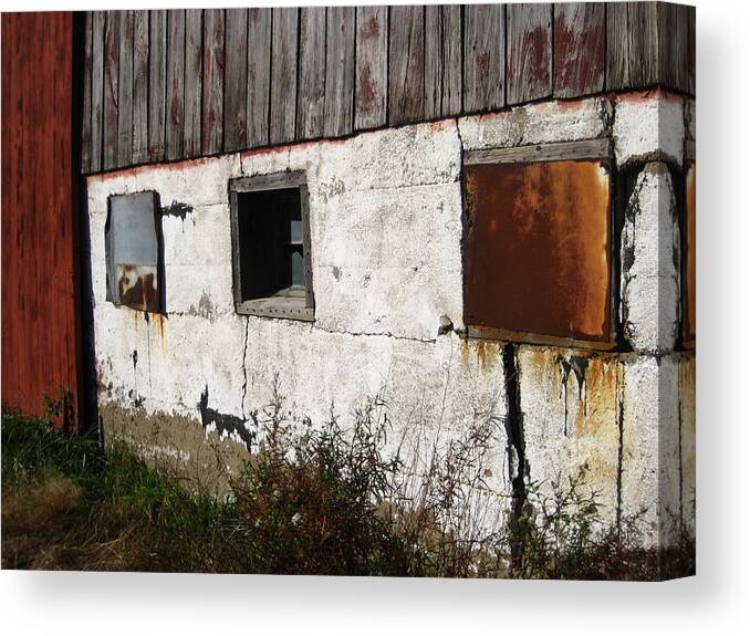 Window Canvas Print featuring the photograph Boarded Up by Sheryl Burns