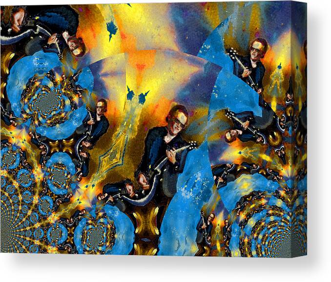 Music Canvas Print featuring the painting Bonamassa Mania by Miki De Goodaboom