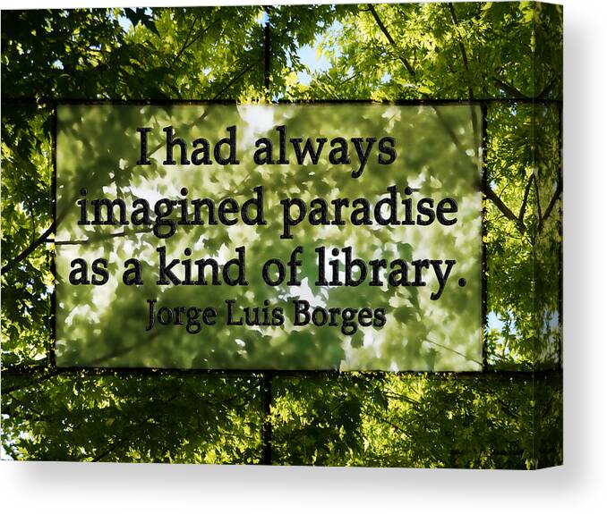 Imagine Canvas Print featuring the photograph Books Are A Paradise by Angelina Tamez