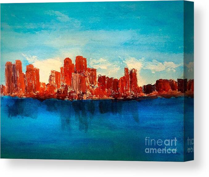 Boston Ma Canvas Print featuring the painting Boston Abstract by Anne Sands