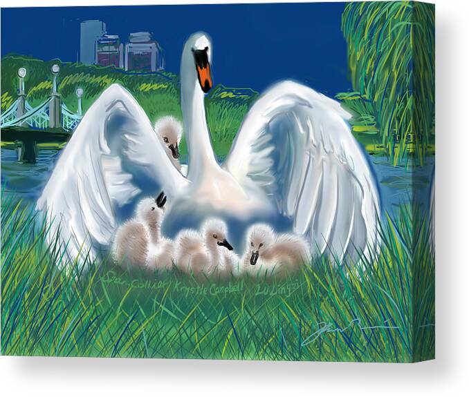 Martin Richard Canvas Print featuring the digital art Boston Embraces Her Own by Jean Pacheco Ravinski