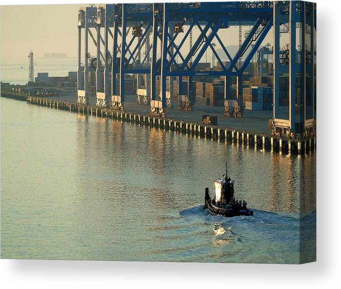 Seascape Canvas Print featuring the photograph Boston Harbor Early Morning by Susan Lafleur