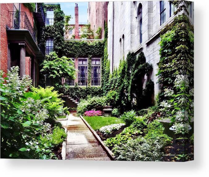 Boston Canvas Print featuring the photograph Boston MA - Hidden Garden by Susan Savad