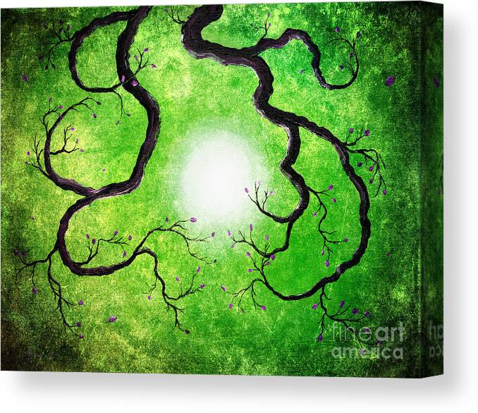 Zen Canvas Print featuring the digital art Branches Holding the Sun by Laura Iverson