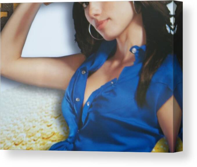 Commentary Canvas Print featuring the photograph Breasts--America the Addicted Series by Lenore Senior
