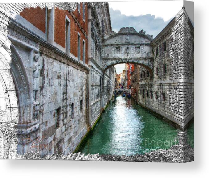 Venice Canvas Print featuring the photograph Bridge of Sighs by Tom Cameron
