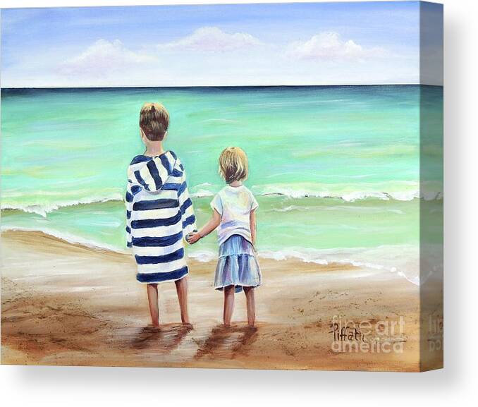 Brother And Sister Canvas Print featuring the painting Brother and Sister by Patricia Piffath