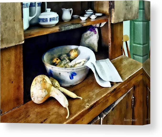 Squash Canvas Print featuring the photograph Butternut Squash in Kitchen by Susan Savad