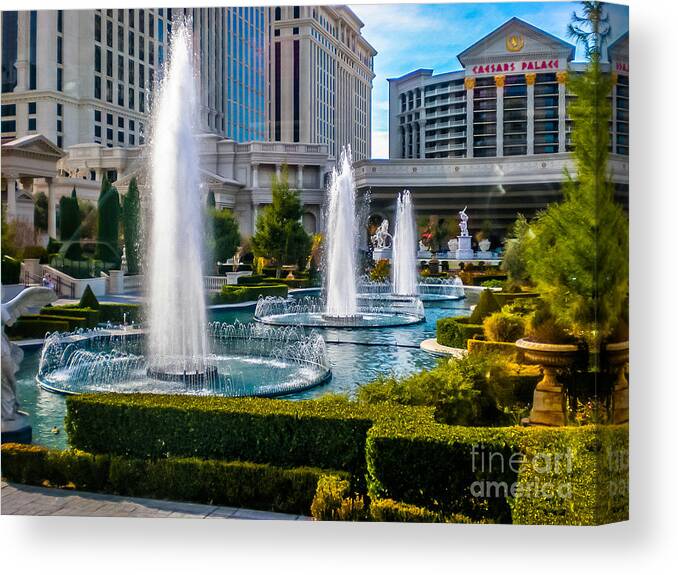 Urban Canvas Print featuring the photograph Caesars Palace 1 by Claudia M Photography