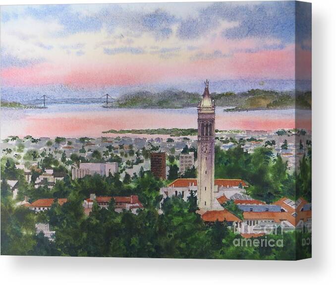 Tower Canvas Print featuring the painting Campanille Tower by Karol Wyckoff