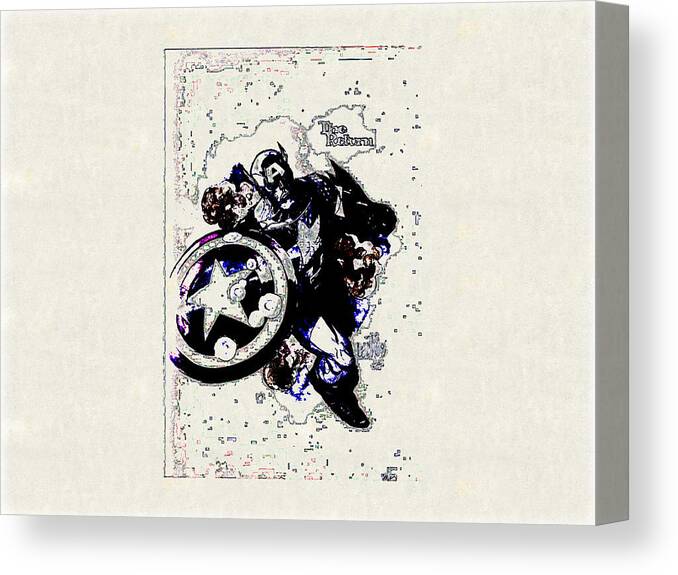 Captain America Canvas Print featuring the digital art Captain America by Lora Battle