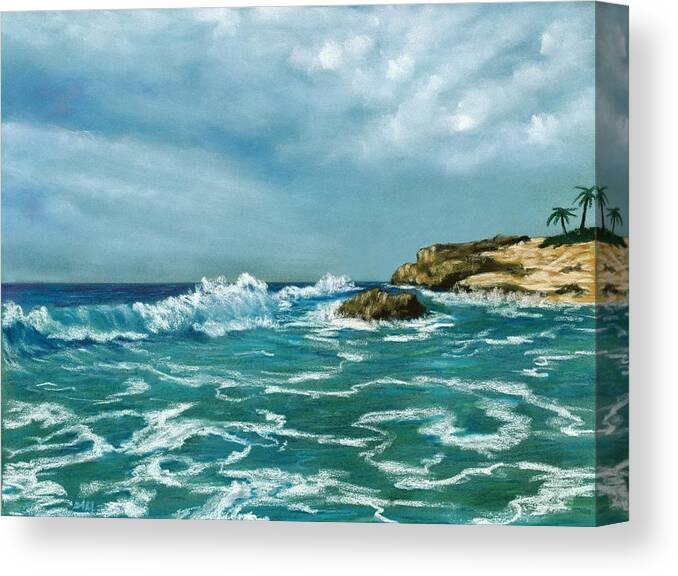 Beach Canvas Print featuring the painting Caribbean Sea by Anastasiya Malakhova