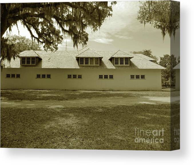 Ruin Canvas Print featuring the photograph Carriage House In Sepia by D Hackett