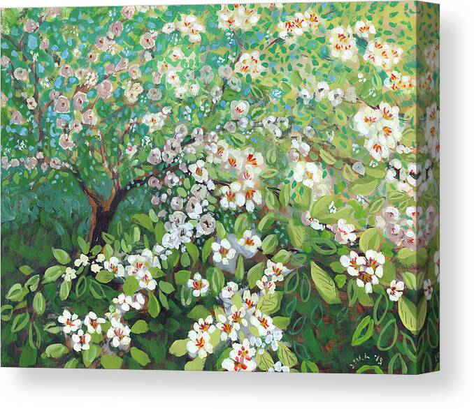 Landscape Canvas Print featuring the painting Cascading by Jennifer Lommers