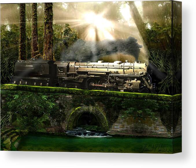 Landscape Canvas Print featuring the painting Casey Jones by Michael Cleere