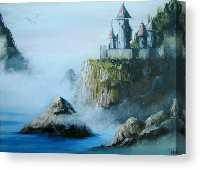 Landscape Canvas Print featuring the painting Castle At Dragon Point by Patricia Kanzler