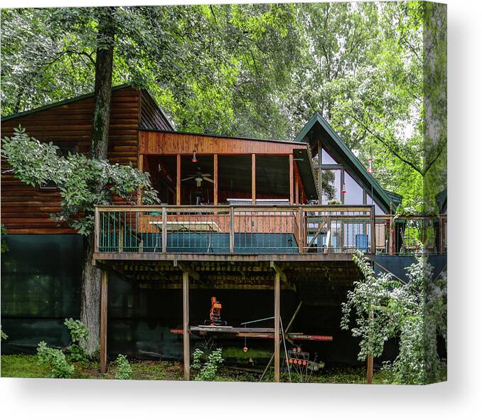Real Estate Photography Canvas Print featuring the photograph Chalet face at Burns Rd by Jeff Kurtz
