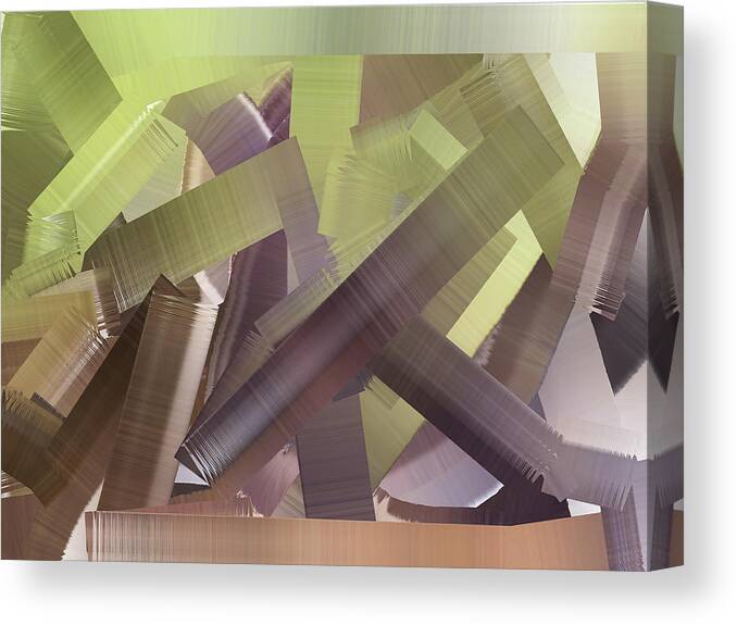 Chaos In The Library Abstract Canvas Print featuring the digital art Chaos In The Library Abstract by Kathy K McClellan