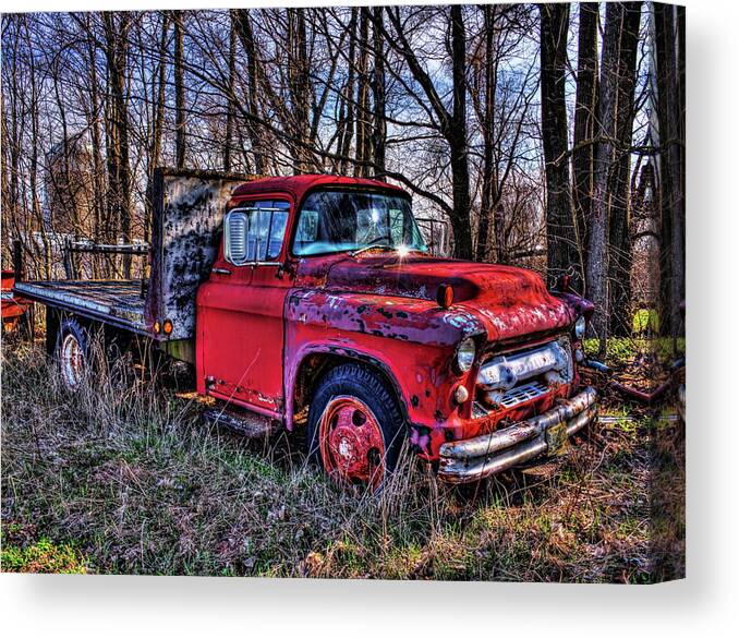 Farmer Canvas Print featuring the photograph Chevrolet Flatbed Shine by Dale Kauzlaric