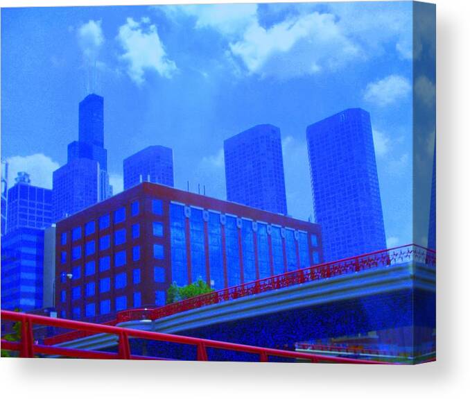 Cityscape Canvas Print featuring the photograph Chicago the city of blues by Julie Lueders 