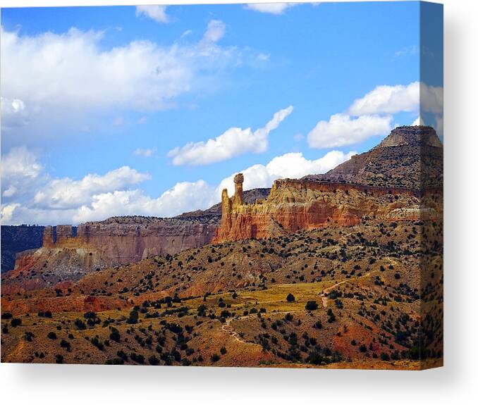 Ghost Ranch Canvas Print featuring the photograph Chimney Rock Ghost Ranch New Mexico by Kurt Van Wagner