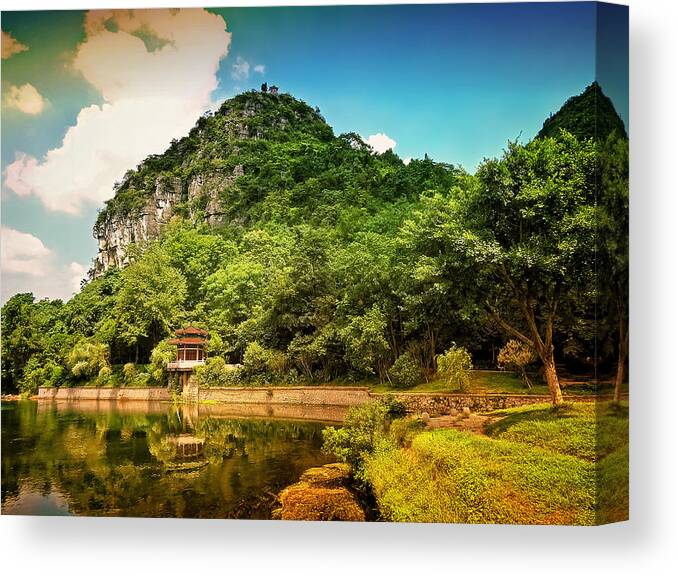 China Canvas Print featuring the photograph China Guilin landscape scenery photography-12 by Artto Pan