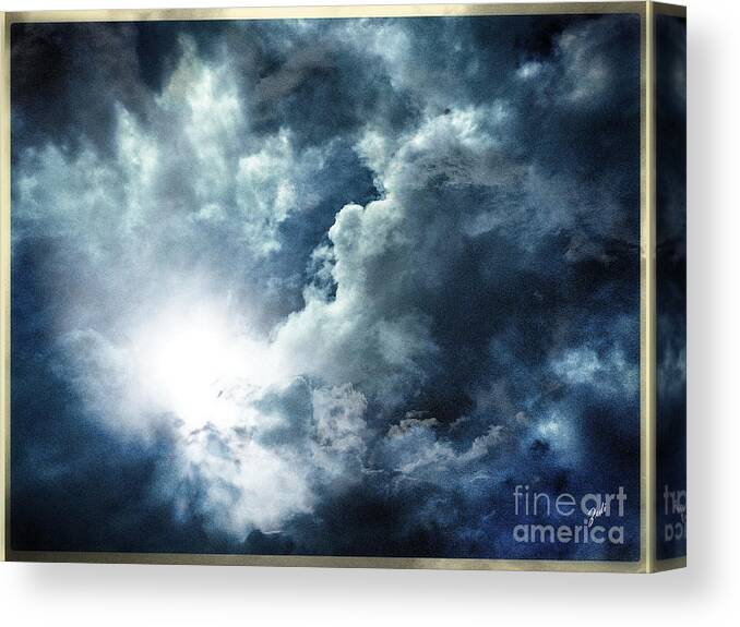 Sky Canvas Print featuring the photograph Chink of light - Spiraglio di luce by - Zedi -
