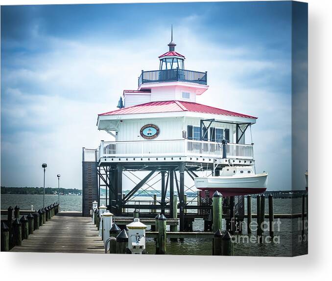 Lighthouse Canvas Print featuring the photograph Choptank River Lighthouse by Scott and Dixie Wiley