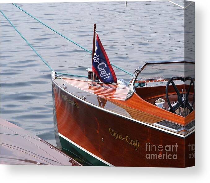 Chris Craft Canvas Print featuring the photograph Chris Craft Runabout by Neil Zimmerman