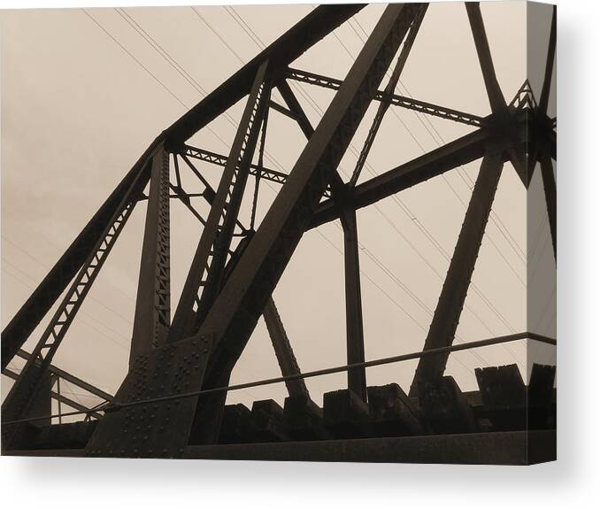 De Canvas Print featuring the photograph Christina River Bridge #30054 by Raymond Magnani