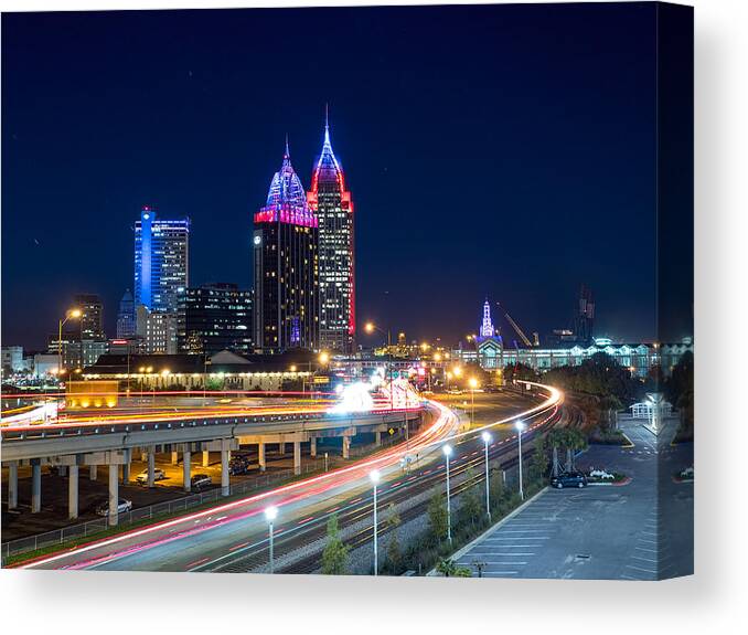 Cityscape Canvas Print featuring the photograph City Lights by Brad Boland